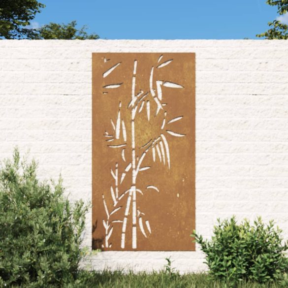 bambuszmintás corten acél kerti faldísz 105 x 55 cm