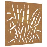 fűmintás corten acél kerti faldísz 55 x 55 cm