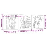 3 db fűmintás corten acél kerti faldísz 55 x 55 cm