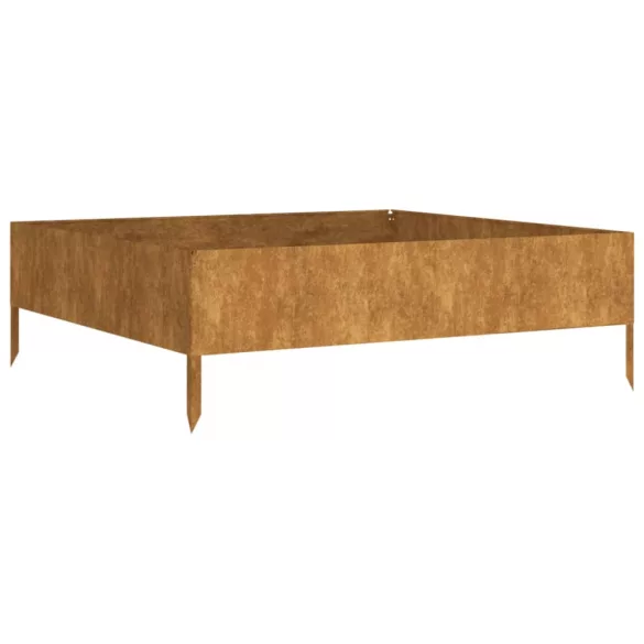 corten acél kerti magaságyás 100x100x33,5 cm
