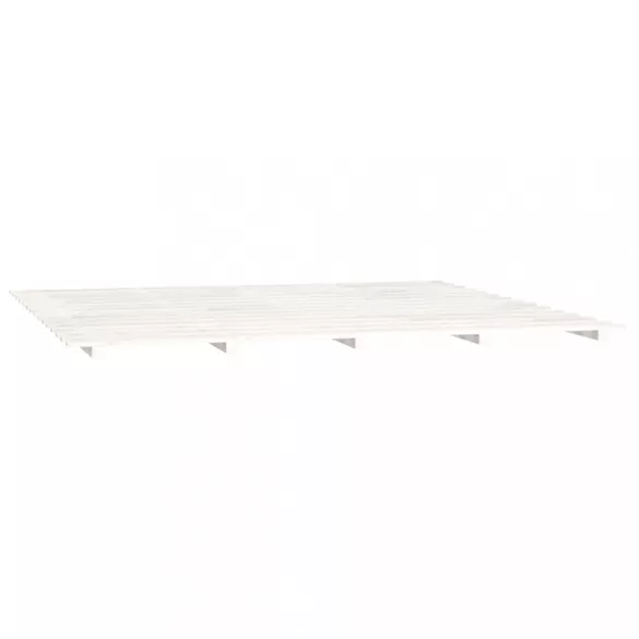 fehér tömör fenyőfa ágykeret 200 x 200 cm