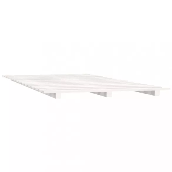 fehér tömör fenyőfa ágykeret 150 x 200 cm