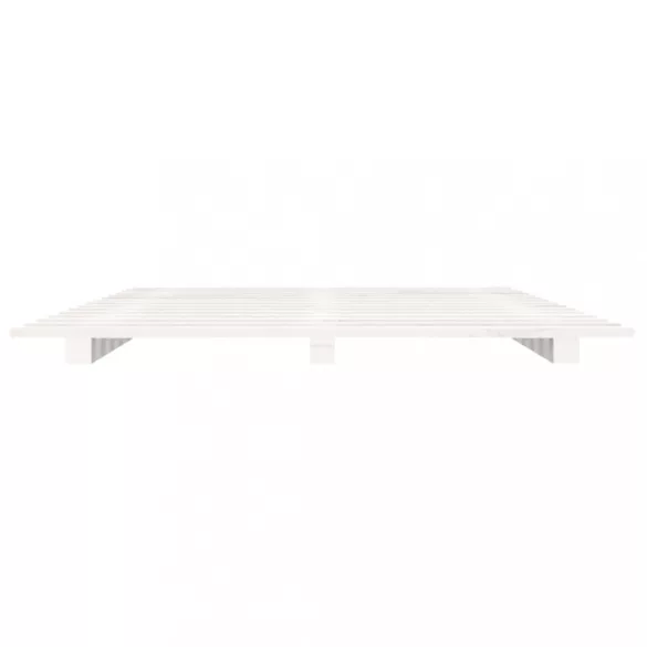 fehér tömör fenyőfa ágykeret 140x190 cm