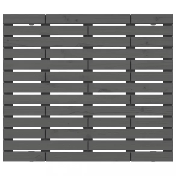 szürke tömör fenyőfa fali fejtámla 106 x 3 x 91,5 cm