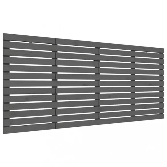 szürke tömör fenyőfa fali fejtámla 206 x 3 x 91,5 cm