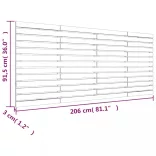 szürke tömör fenyőfa fali fejtámla 206 x 3 x 91,5 cm