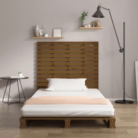 mézbarna tömör fenyőfa fali fejtámla 96 x 3 x 91,5 cm