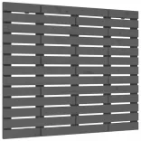 szürke tömör fenyőfa fali fejtámla 126 x 3 x 91,5 cm