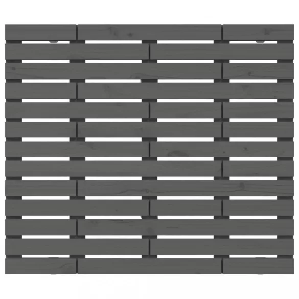 szürke tömör fenyőfa fali fejtámla 126 x 3 x 91,5 cm