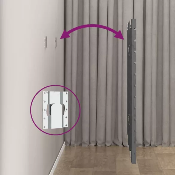 szürke tömör fenyőfa fali fejtámla 126 x 3 x 91,5 cm