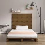 mézbarna tömör fenyőfa fali fejtámla 146 x 3 x 91,5 cm