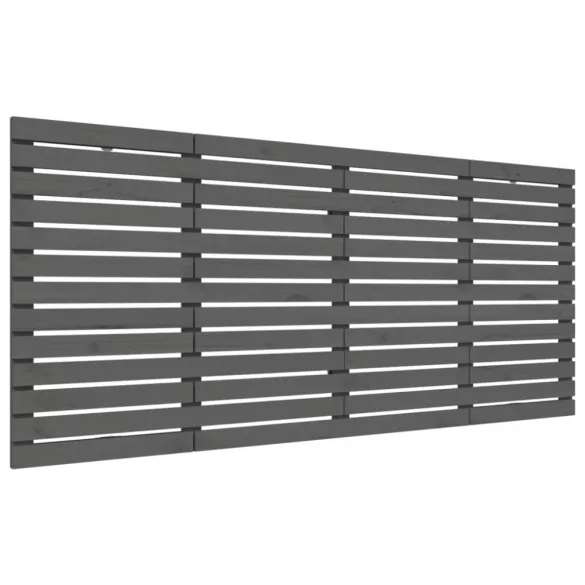 szürke tömör fenyőfa fali fejtámla 156 x 3 x 91,5 cm