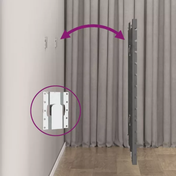 szürke tömör fenyőfa fali fejtámla 156 x 3 x 91,5 cm