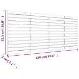 szürke tömör fenyőfa fali fejtámla 156 x 3 x 91,5 cm