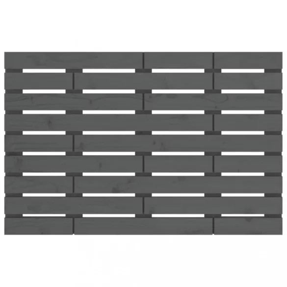 szürke tömör fenyőfa fali fejtámla 106 x 3 x 63 cm