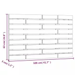 szürke tömör fenyőfa fali fejtámla 106 x 3 x 63 cm