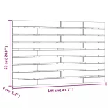 mézbarna tömör fenyőfa fali fejtámla 106 x 3 x 63 cm