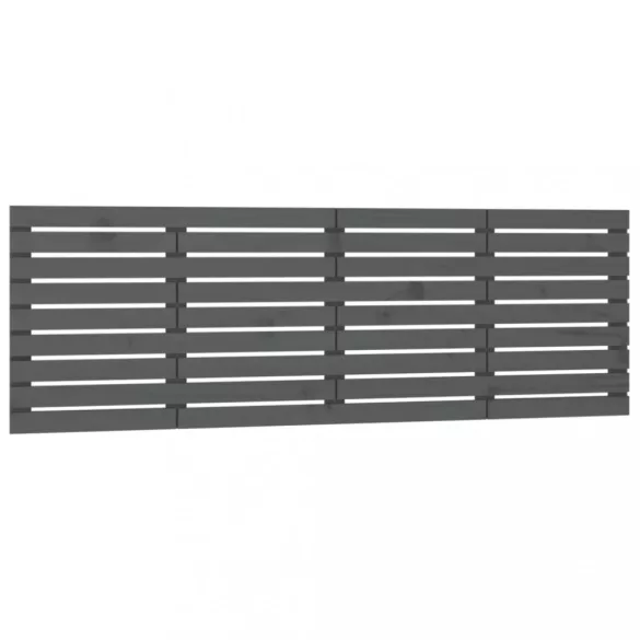 szürke tömör fenyőfa fali fejtámla 206 x 3 x 63 cm