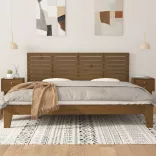 mézbarna tömör fenyőfa fali fejtámla 206 x 3 x 63 cm