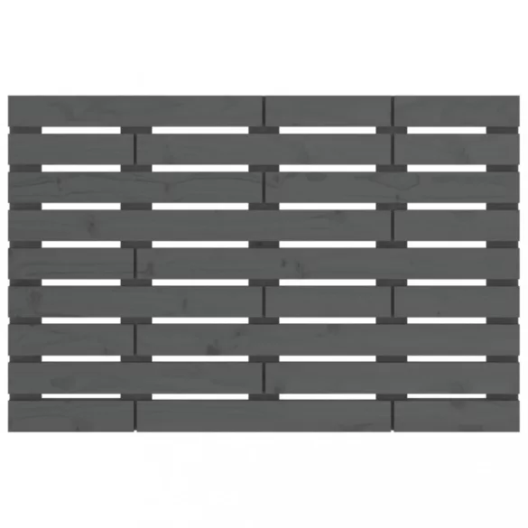 szürke tömör fenyőfa fali fejtámla 96 x 3 x 63 cm