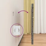 szürke tömör fenyőfa fali fejtámla 96 x 3 x 63 cm