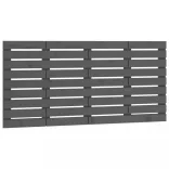 szürke tömör fenyőfa fali fejtámla 126 x 3 x 63 cm