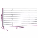 szürke tömör fenyőfa fali fejtámla 146 x 3 x 63 cm