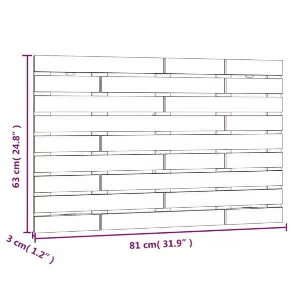 tömör fenyőfa fali fejtámla 81x3x63 cm
