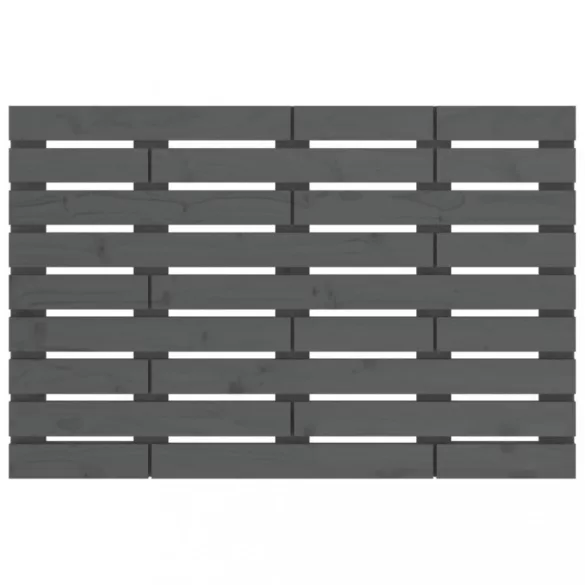 szürke tömör fenyőfa fali fejtámla 81x3x63 cm