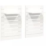 2 db fehér tömör fenyőfa falra szerelhető éjjeli polc