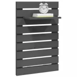 2 db szürke tömör fenyőfa falra szerelhető éjjeli polc