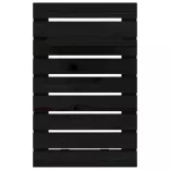 2 db fekete tömör fenyőfa falra szerelhető éjjeli polc