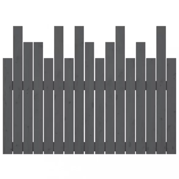 szürke tömör fenyőfa fali fejtámla 108 x 3 x 80 cm