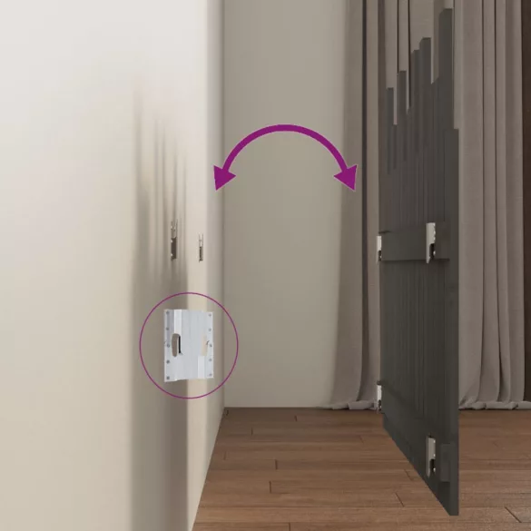 szürke tömör fenyőfa fali fejtámla 108 x 3 x 80 cm