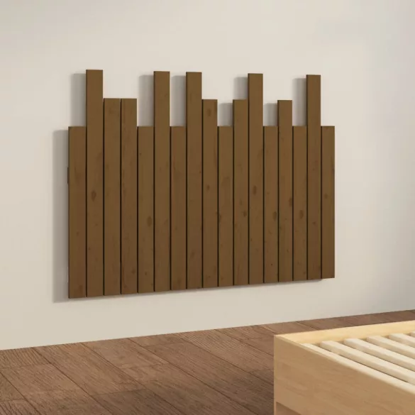 mézbarna tömör fenyőfa fali fejtámla 108 x 3 x 80 cm
