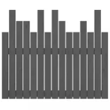 szürke tömör fenyőfa fali fejtámla 95,5 x 3 x 80 cm