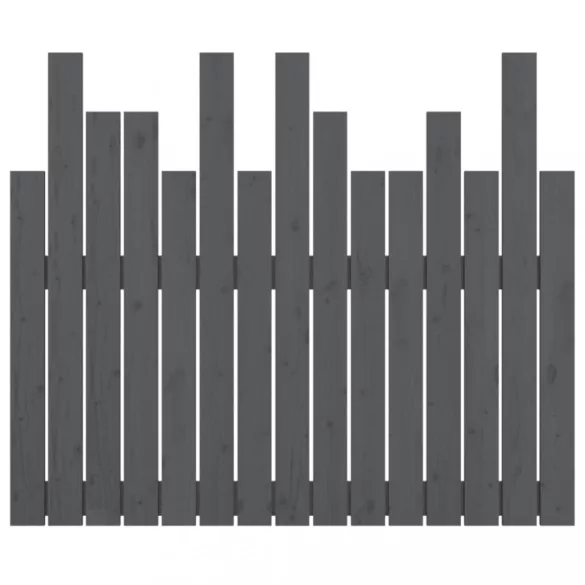 szürke tömör fenyőfa fali fejtámla 95,5 x 3 x 80 cm