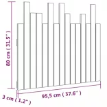 szürke tömör fenyőfa fali fejtámla 95,5 x 3 x 80 cm