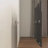 szürke tömör fenyőfa fali fejtámla 127,5 x 3 x 80 cm