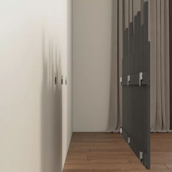 szürke tömör fenyőfa fali fejtámla 127,5 x 3 x 80 cm