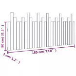 tömör fenyőfa fali fejtámla 185x3x80 cm