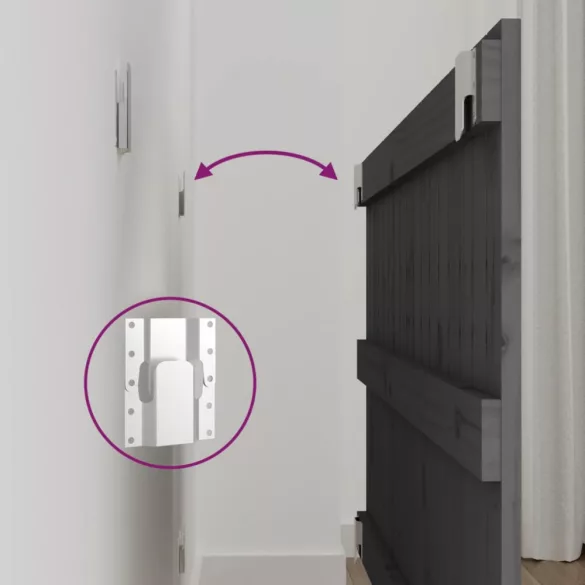 szürke tömör fenyőfa fali fejtámla 108 x 3 x 60 cm