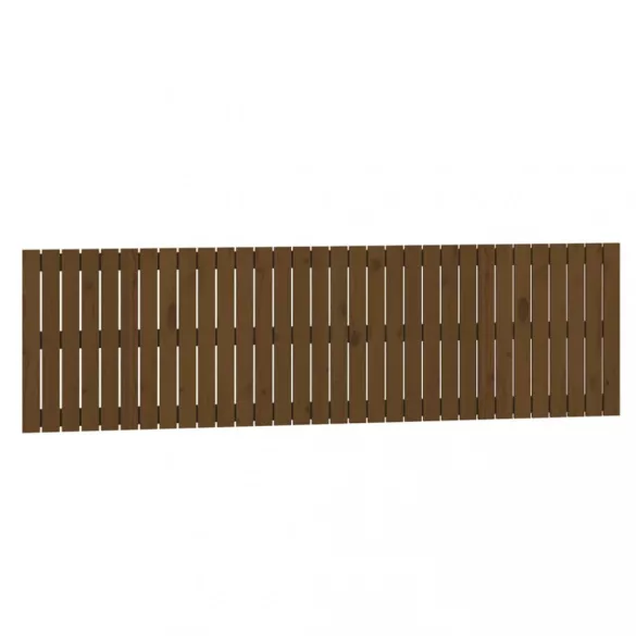 mézbarna tömör fenyőfa fali fejtámla 204 x 3 x 60 cm