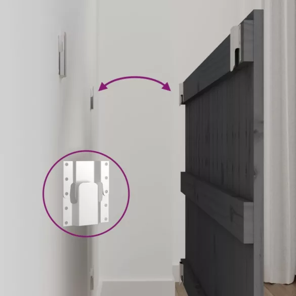 szürke tömör fenyőfa fali fejtámla 95,5 x 3 x 60 cm