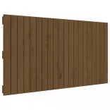 mézbarna tömör fenyőfa fali fejtámla 127,5 x 3 x 60 cm