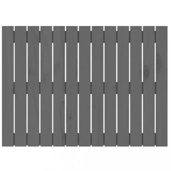 szürke tömör fenyőfa fali fejtámla 82,5 x 3 x 60 cm