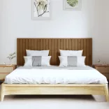 mézbarna tömör fenyőfa fali fejtámla 166x3x60 cm