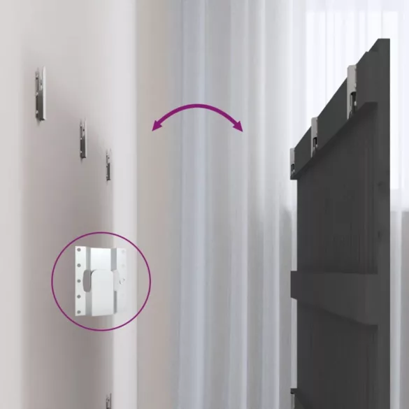 szürke tömör fenyőfa fali fejtámla 185 x 3 x 60 cm