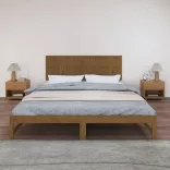 mézbarna tömör fenyőfa fali fejtámla 185x3x60 cm