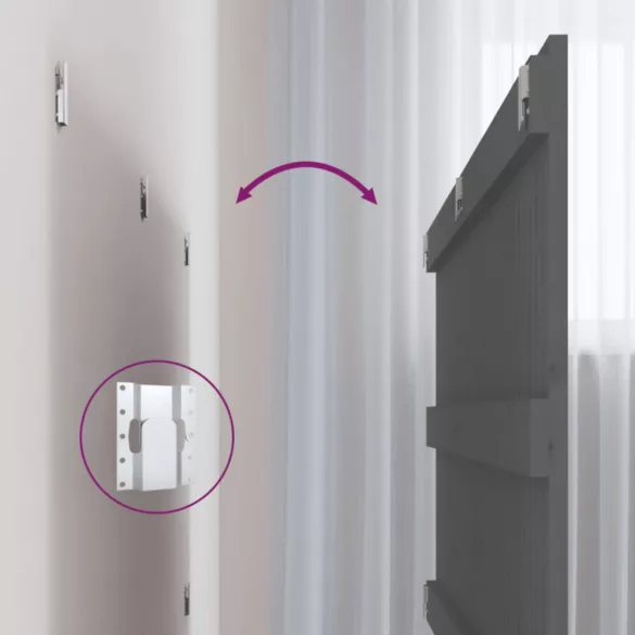 szürke tömör fenyőfa fali fejtámla 140x3x60 cm